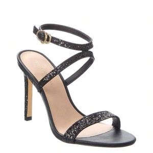 Stuart Weitzman Black Glitter Heels